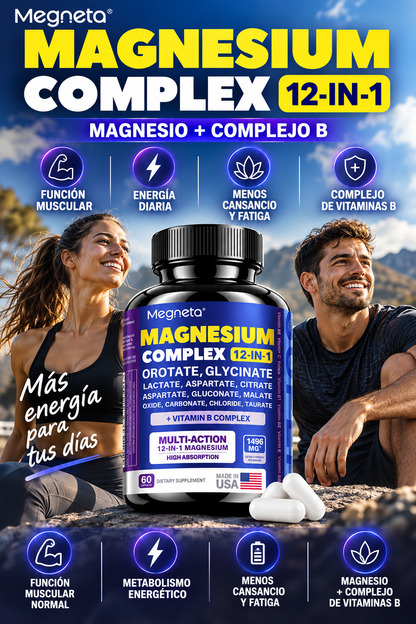 MAGNESIUM COMPLEX 12-EN-1 | 🔥Mejor Función Muscular | Menos Cansancio