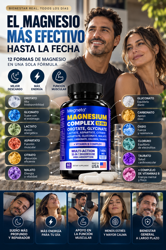MAGNESIUM COMPLEX 12-EN-1 | 🔥Mejor Función Muscular | Menos Cansancio