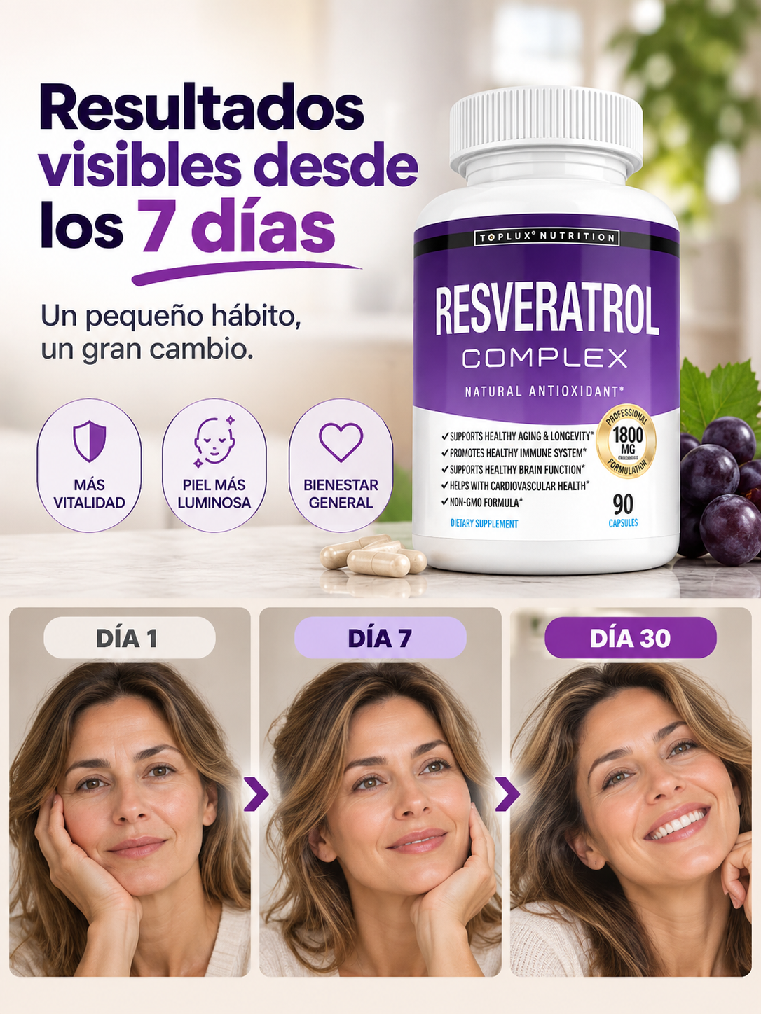 Resveratrol Complex | Antioxidante que retrasa el envejecimiento