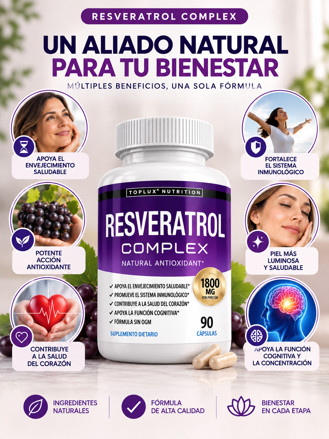 Resveratrol Complex | Antioxidante que retrasa el envejecimiento