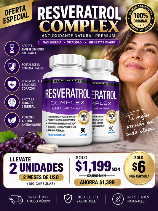 Resveratrol Complex | Antioxidante que retrasa el envejecimiento
