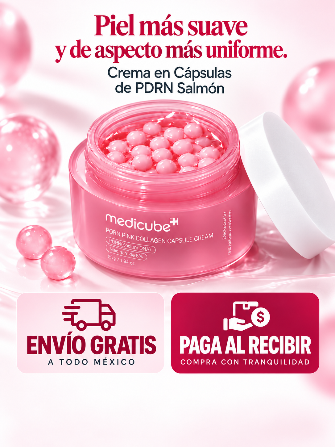 Medicube PDRN Pink Collagen — Crema en Cápsulas con Colágeno y Niacinamida 5%