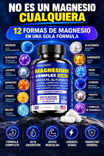 MAGNESIUM COMPLEX 12-EN-1 | 🔥Mejor Función Muscular | Menos Cansancio