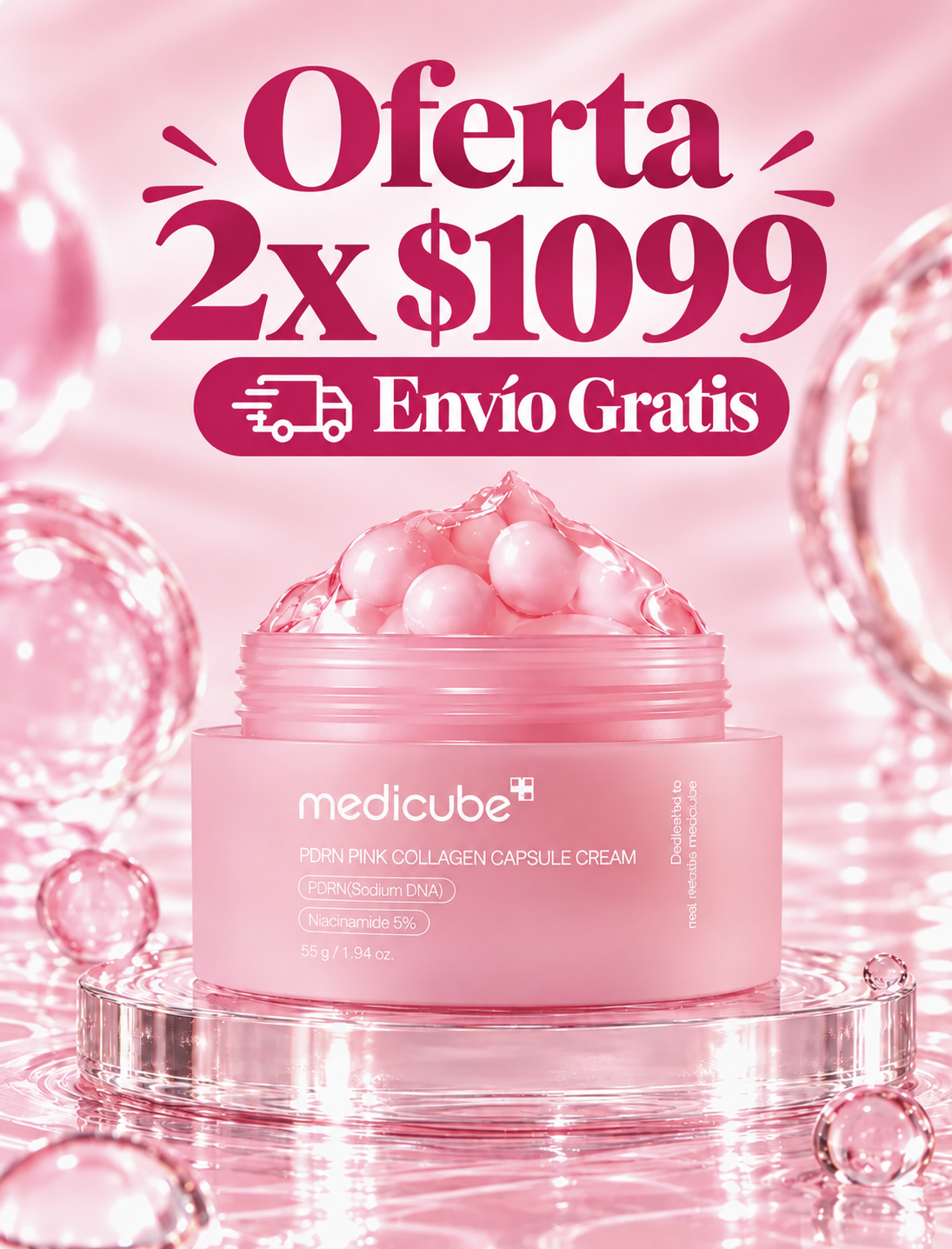 Medicube PDRN Pink Collagen — Crema en Cápsulas con Colágeno y Niacinamida 5%